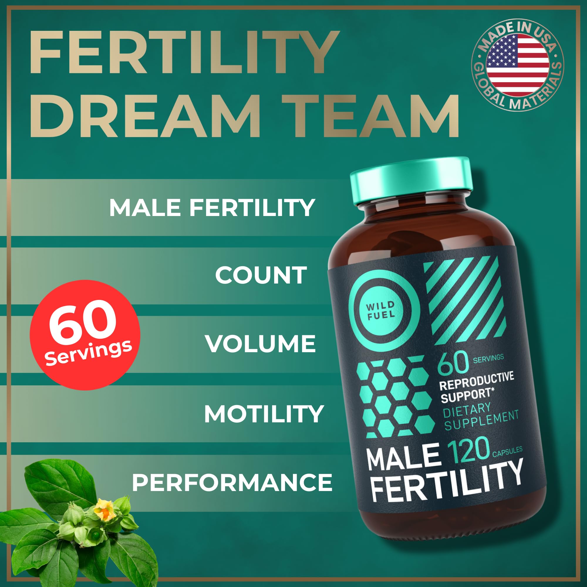 Wild Fuel ashwagandha-lions-mane-capsules highlight natural vitality for fertility goals.