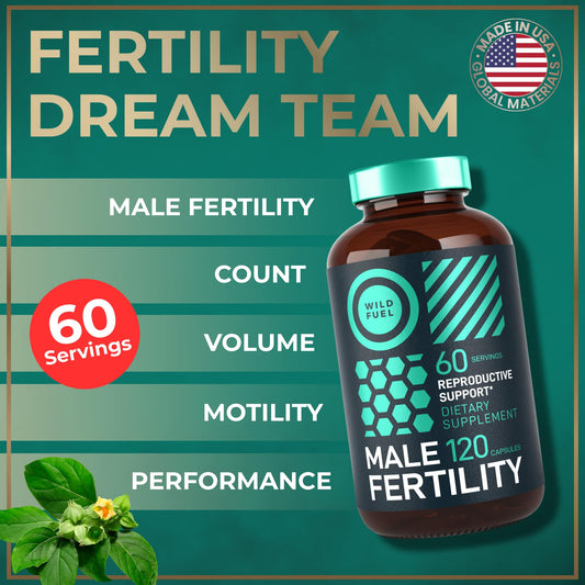 Wild Fuel ashwagandha-lions-mane-capsules highlight natural vitality for fertility goals.