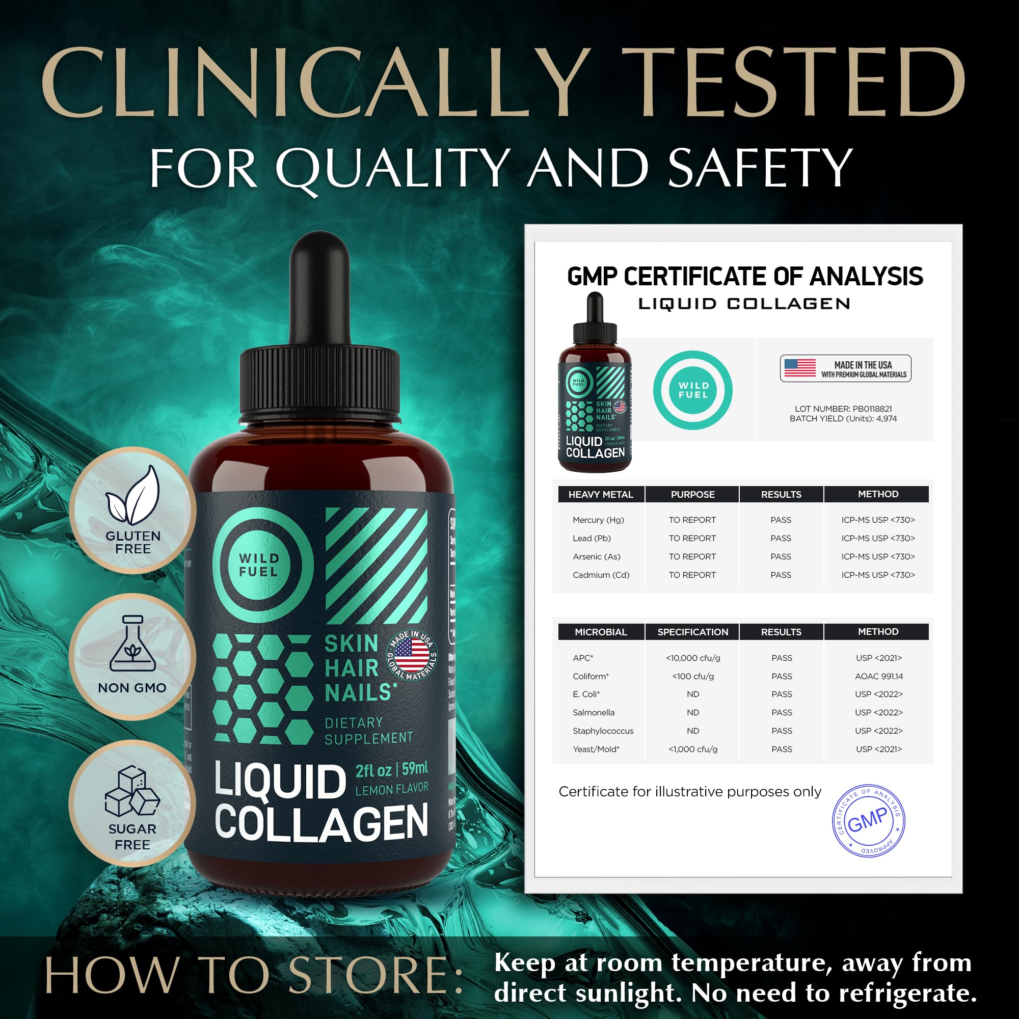 WILD FUEL biotin and collagen drops emphasize beauty from within.