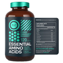 Wild Fuel Essential Amino Acids daily-use bottle on a countertop.