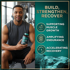 Wild Fuel HMB-D3 capsules being poured for quick daily intake.