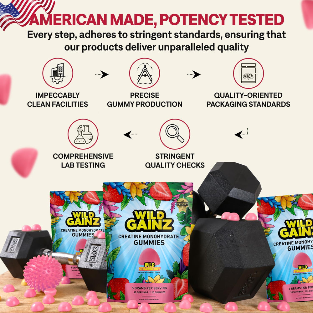 WILD GAINZ made-in-USA seal signals quality and testing standards