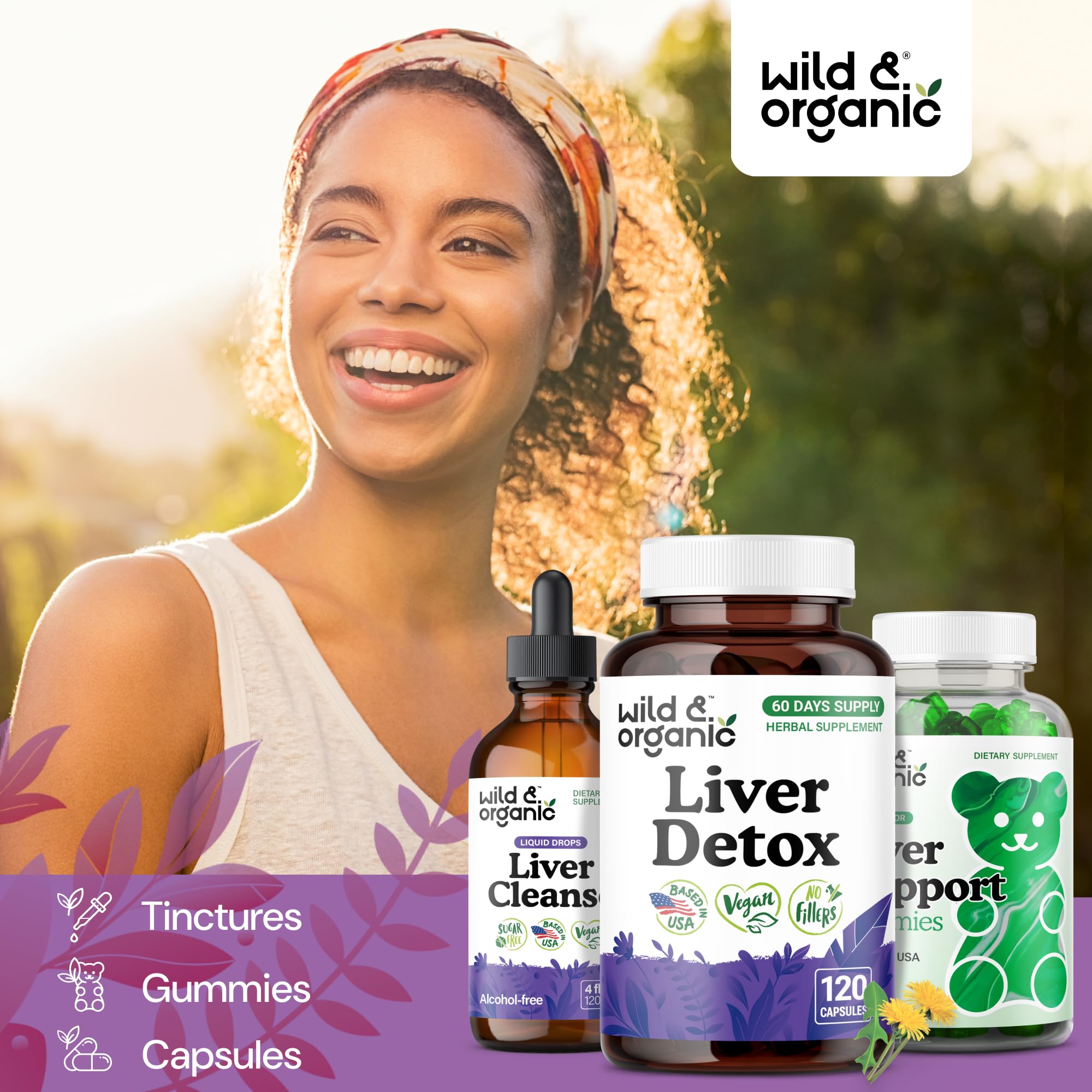 Wild & Organic bottle showing a 60-day supply and dosage information