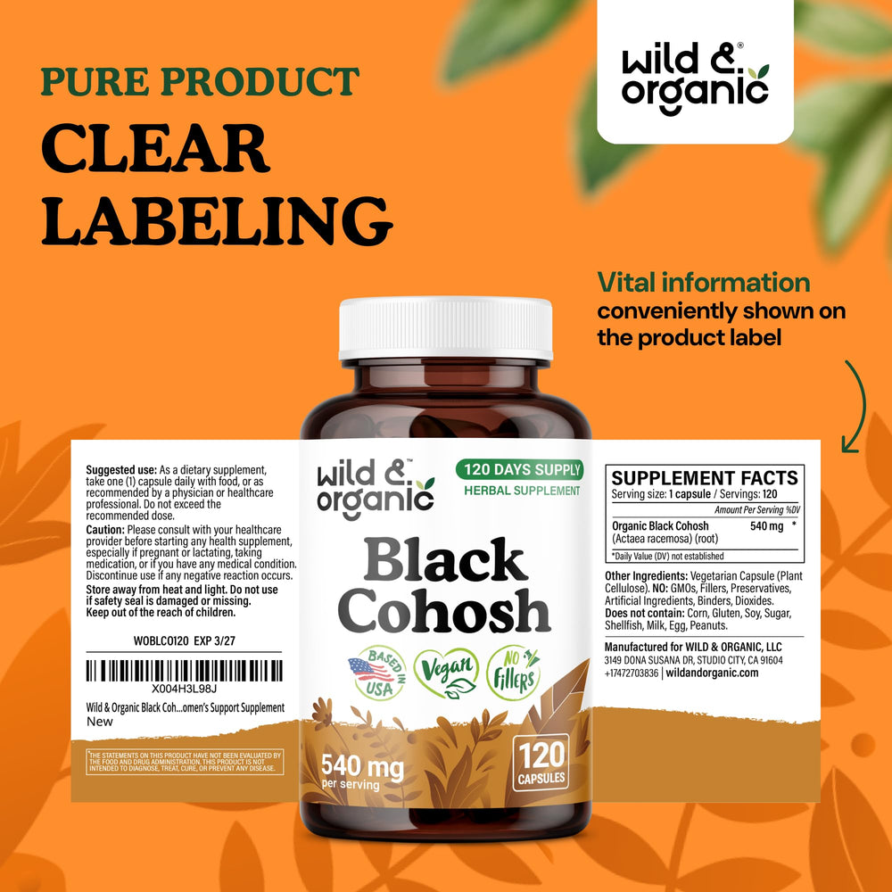 Wooden background with Wild & Organic product evokes natural care.