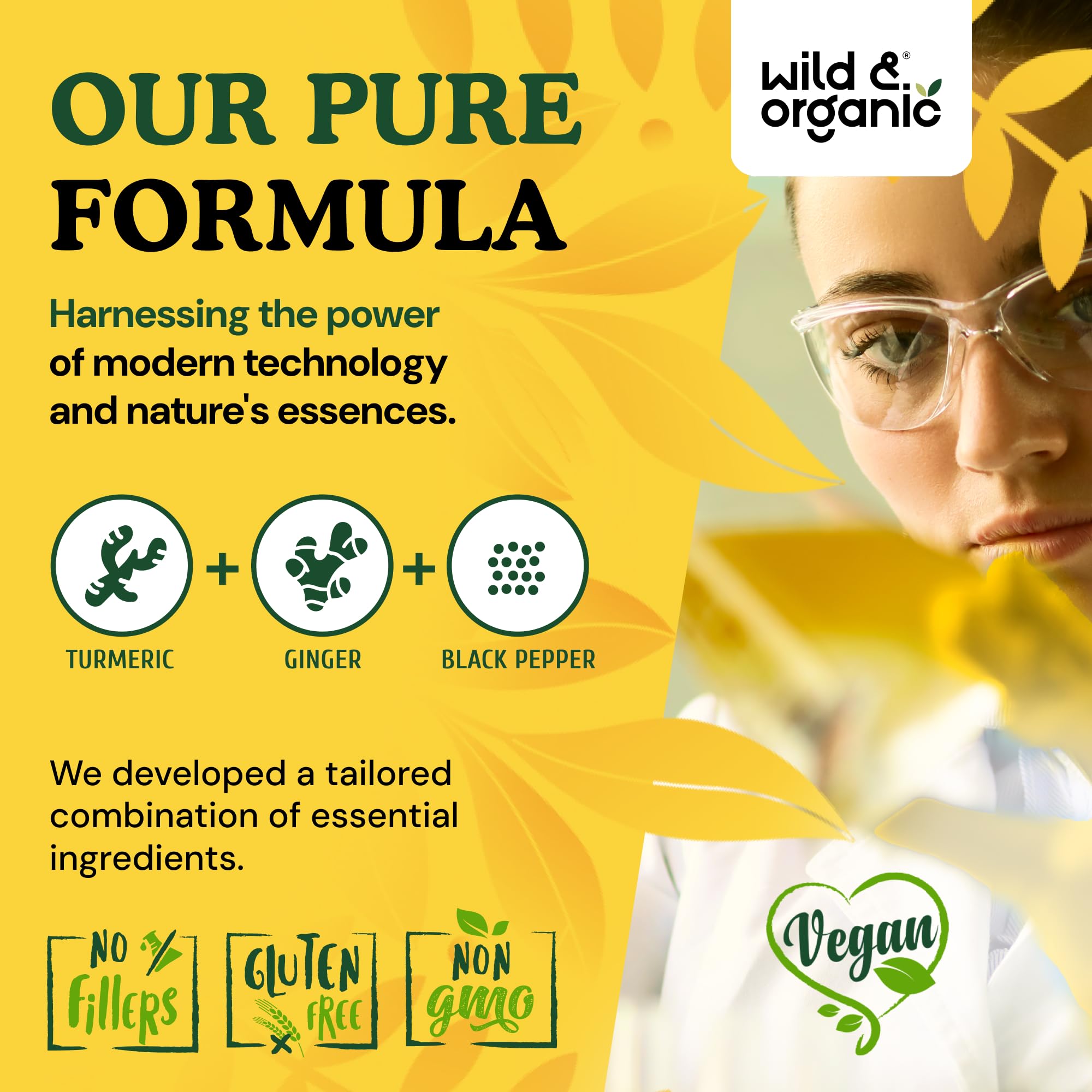 Wild & Organic black pepper powder enhancing blend potency.