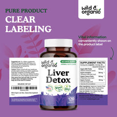 Wild & Organic bottle on kitchen counter with dosage information