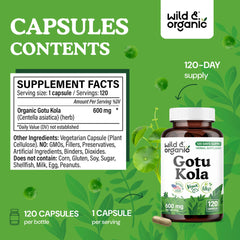 Centella asiatica powder jar from Wild and Organic emphasizes natural origin.