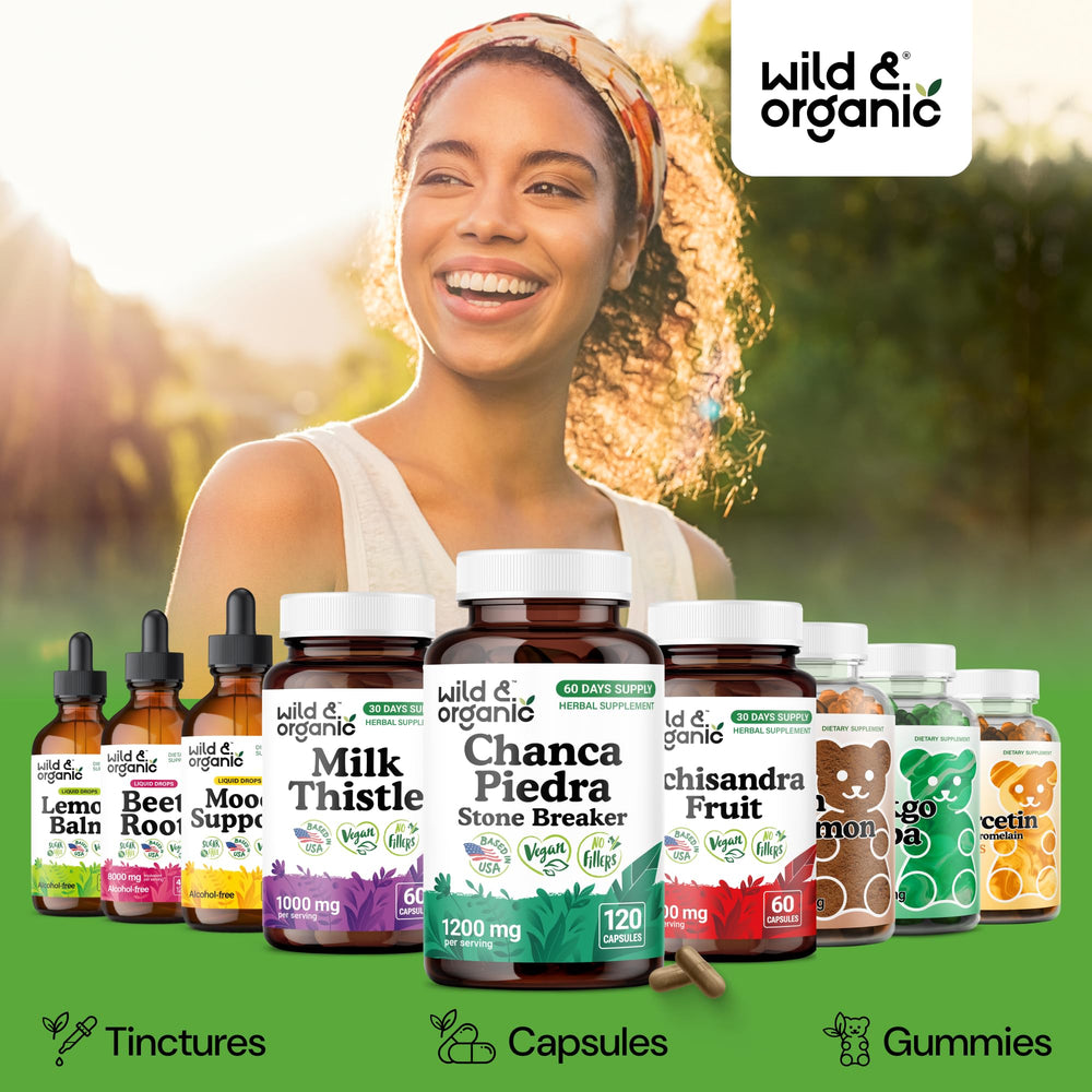 Wild & Organic 60-day supply view with 120 capsules in the bottle.