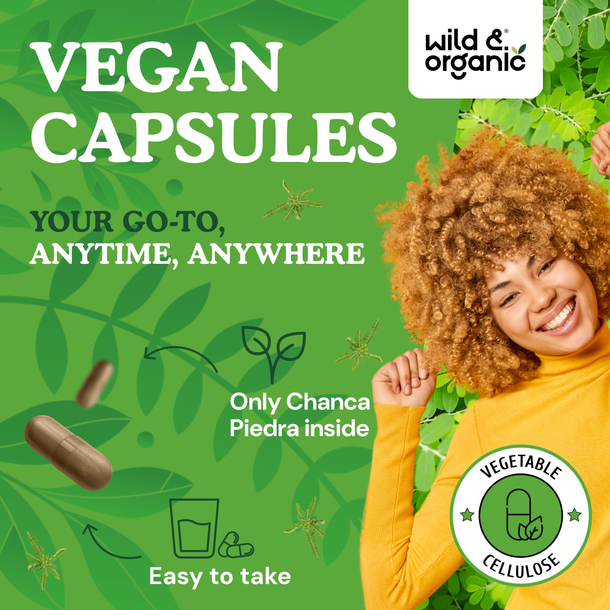 Wild & Organic capsules being poured for a simple daily kidney and gallbladder support routine.