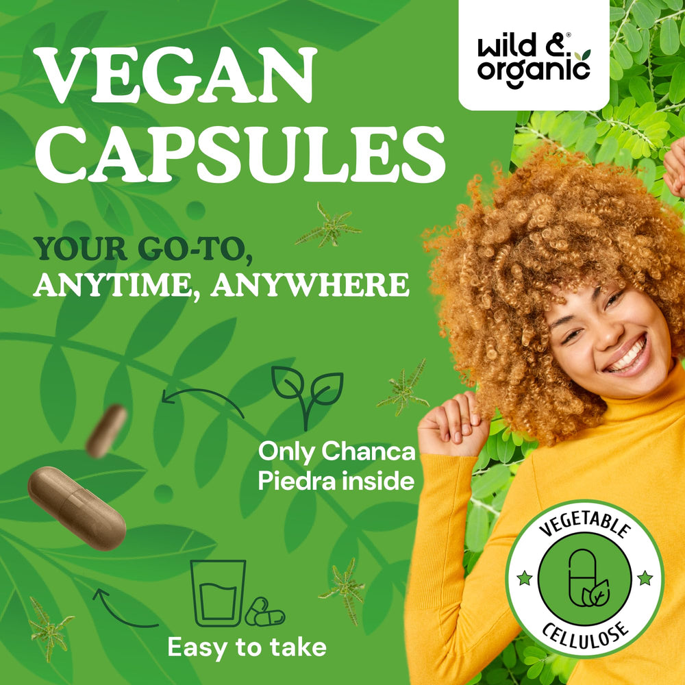 Wild & Organic capsules being poured for a simple daily kidney and gallbladder support routine.