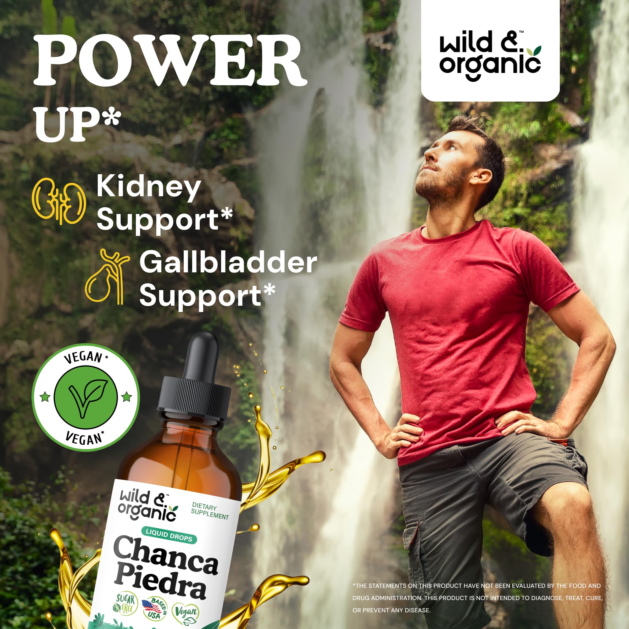 Wild & Organic Chanca Piedra drops pour for easy dosing