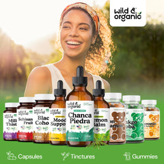 Wild & Organic Chanca Piedra label closeup with vegan formula details