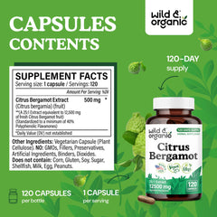 Wild & Organic citrus bergamot extract powder closeup on natural formula