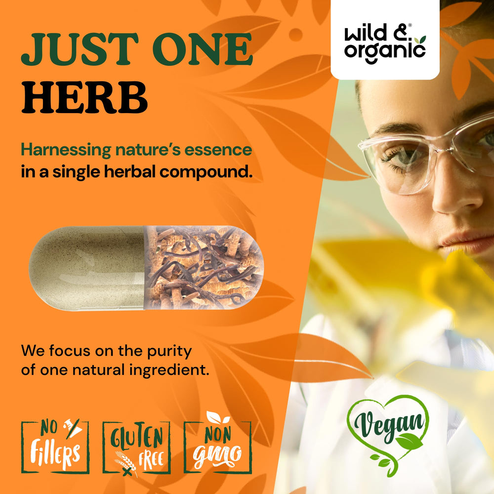 Wild & Organic capsule close-up illustrating smooth texture.