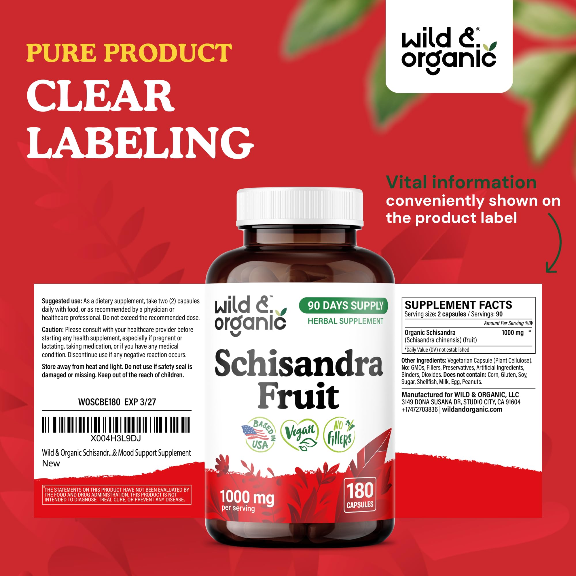 Wild & Organic Schisandra packaging eco box highlighting sustainable packaging