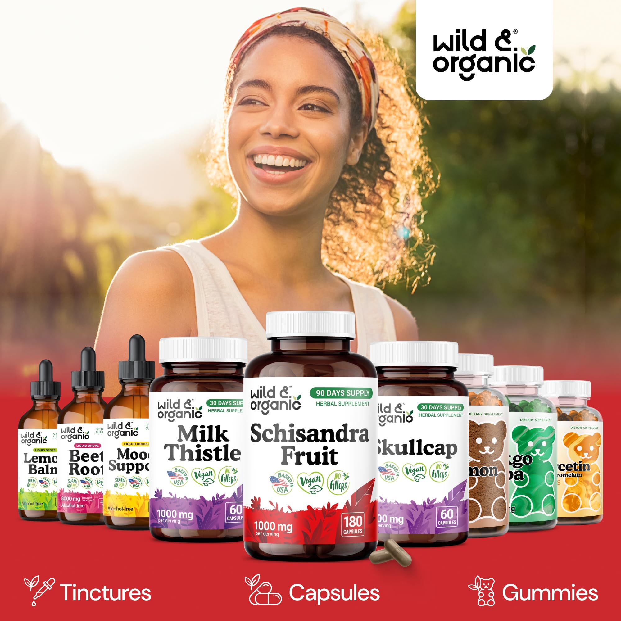 Wild & Organic Schisandra vegan coating closeup emphasizing plant-based capsule shell