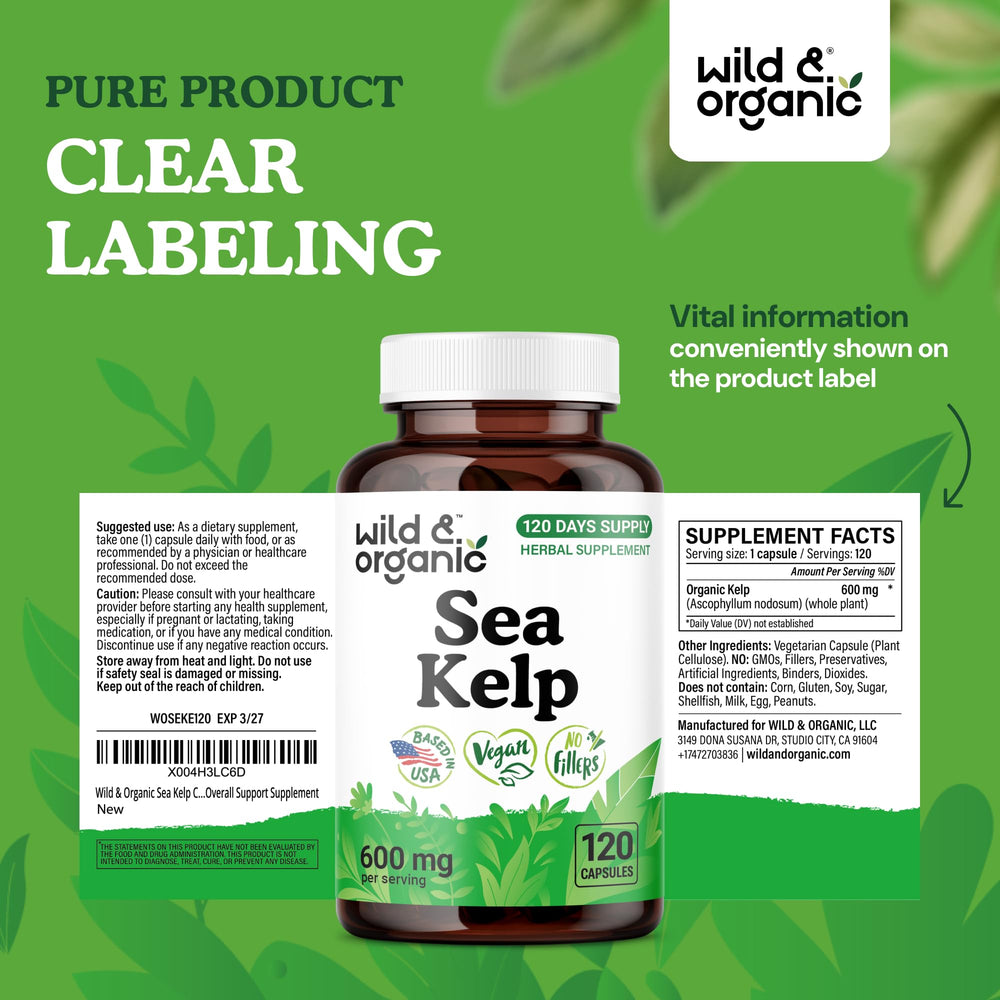 Sea Kelp bottle beside glass for everyday wellness rituals