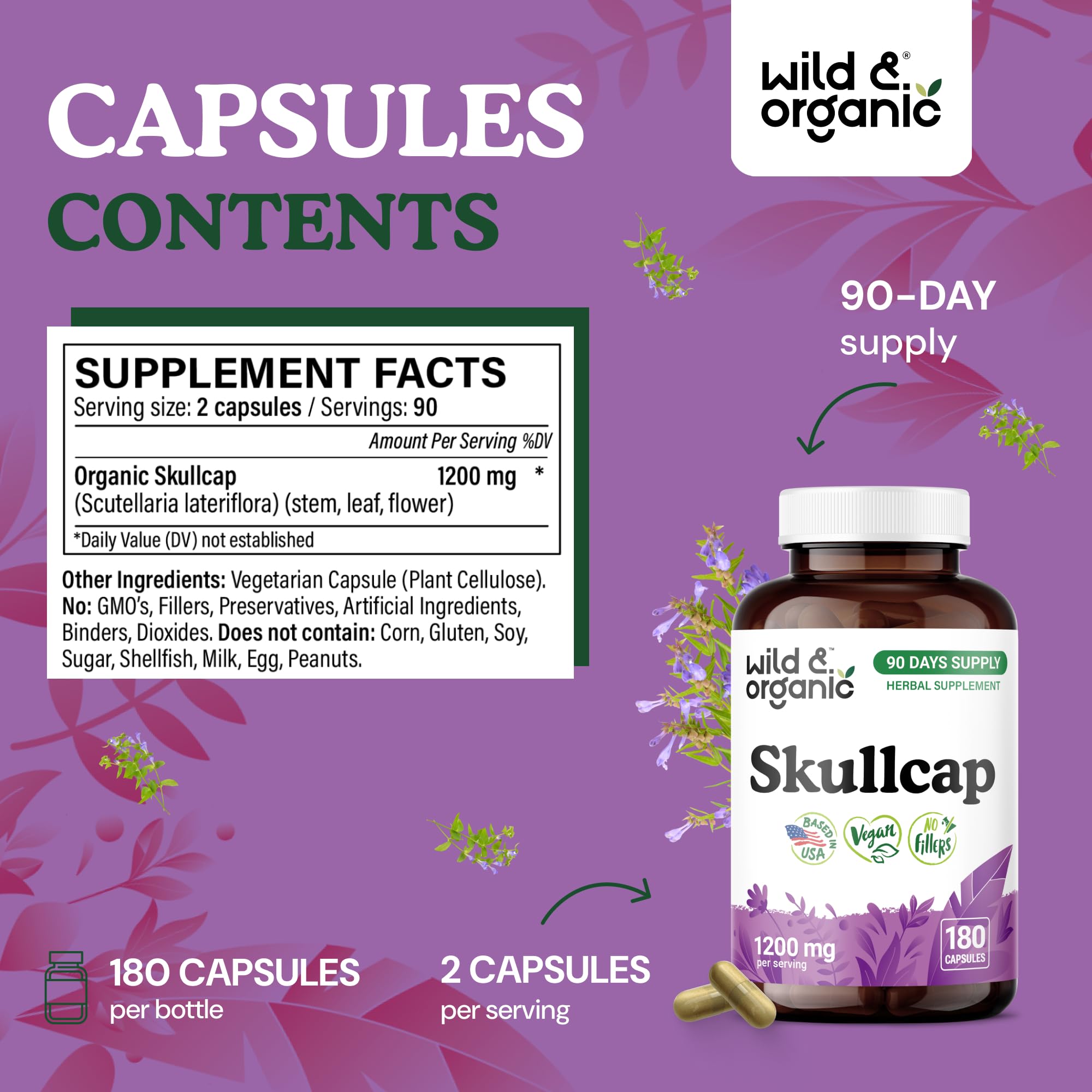 Label details highlight 1200 mg per serving and non-GMO.