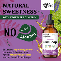 Glycerin-based formula from Wild & Organic Skullcap tincture product label