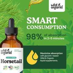 Wild & Organic tincture label closeup for trusted vegan formula