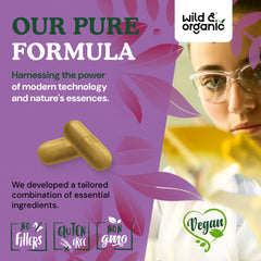 Wild & Organic vegan capsules with vegetable coating for easy swallowing