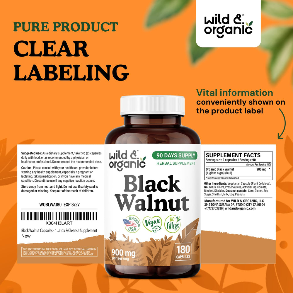 Wild & Organic vegan-coated capsules ready for daily use.