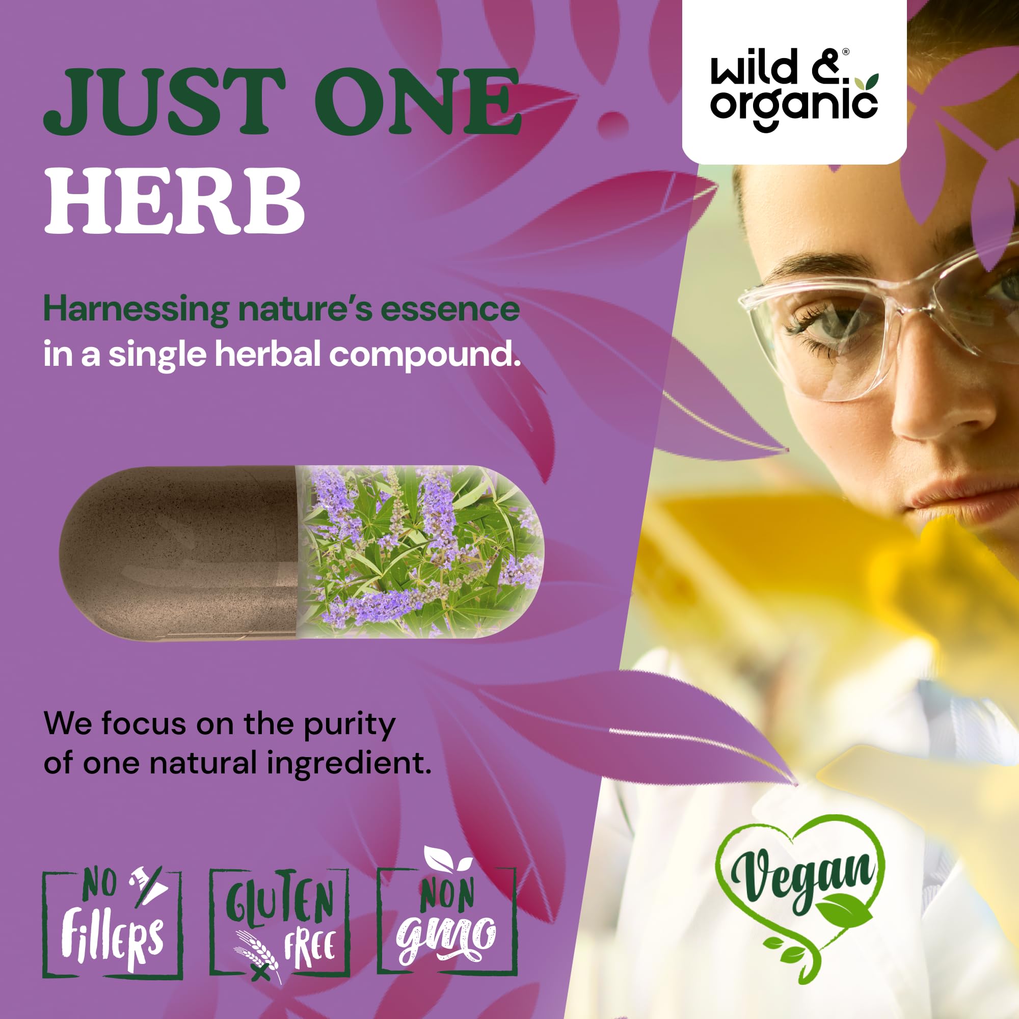 Wild and Organic Vitex bottle with 120-day supply beside calendar