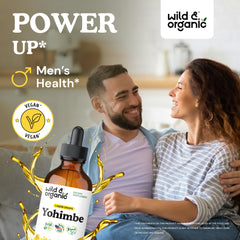 Wild & Organic Yohimbe Drops being poured demonstrates a smooth, alcohol-free tincture