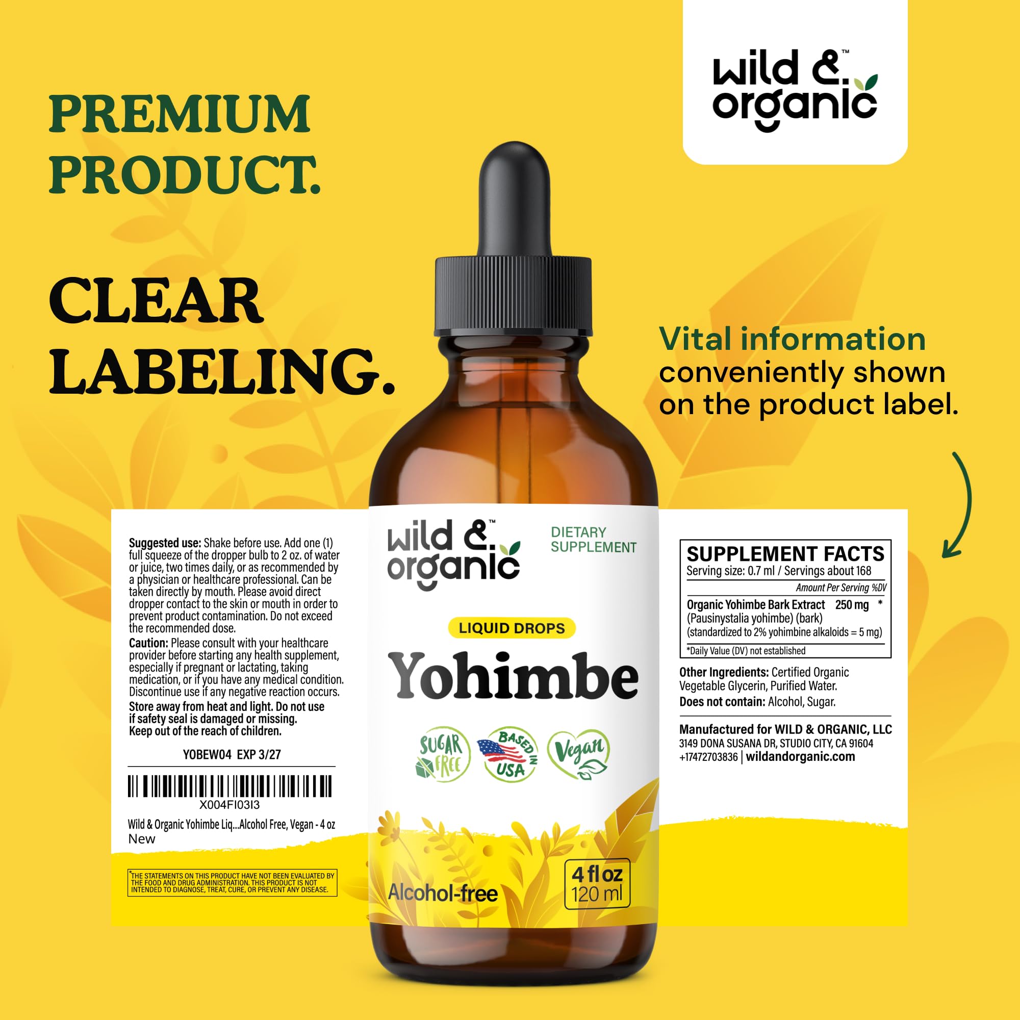 Everyday wellness concept with Wild & Organic Yohimbe Drops in everyday life