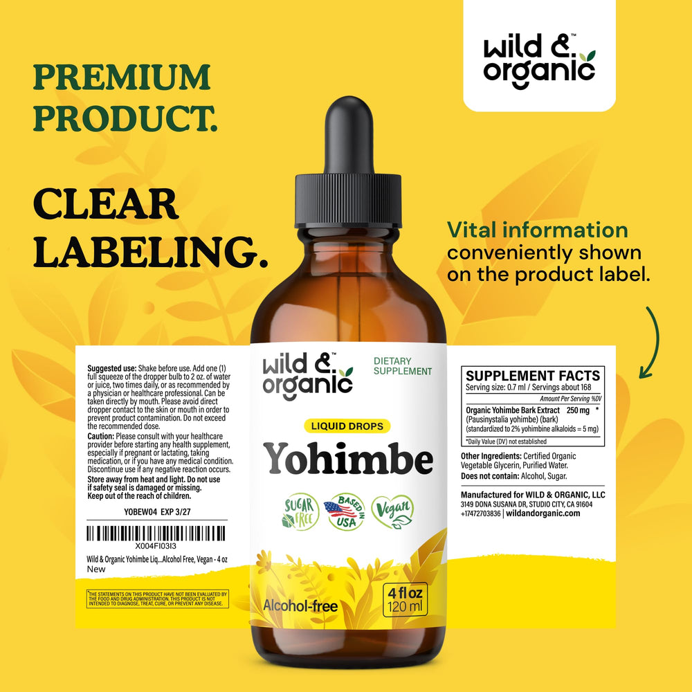 Everyday wellness concept with Wild & Organic Yohimbe Drops in everyday life