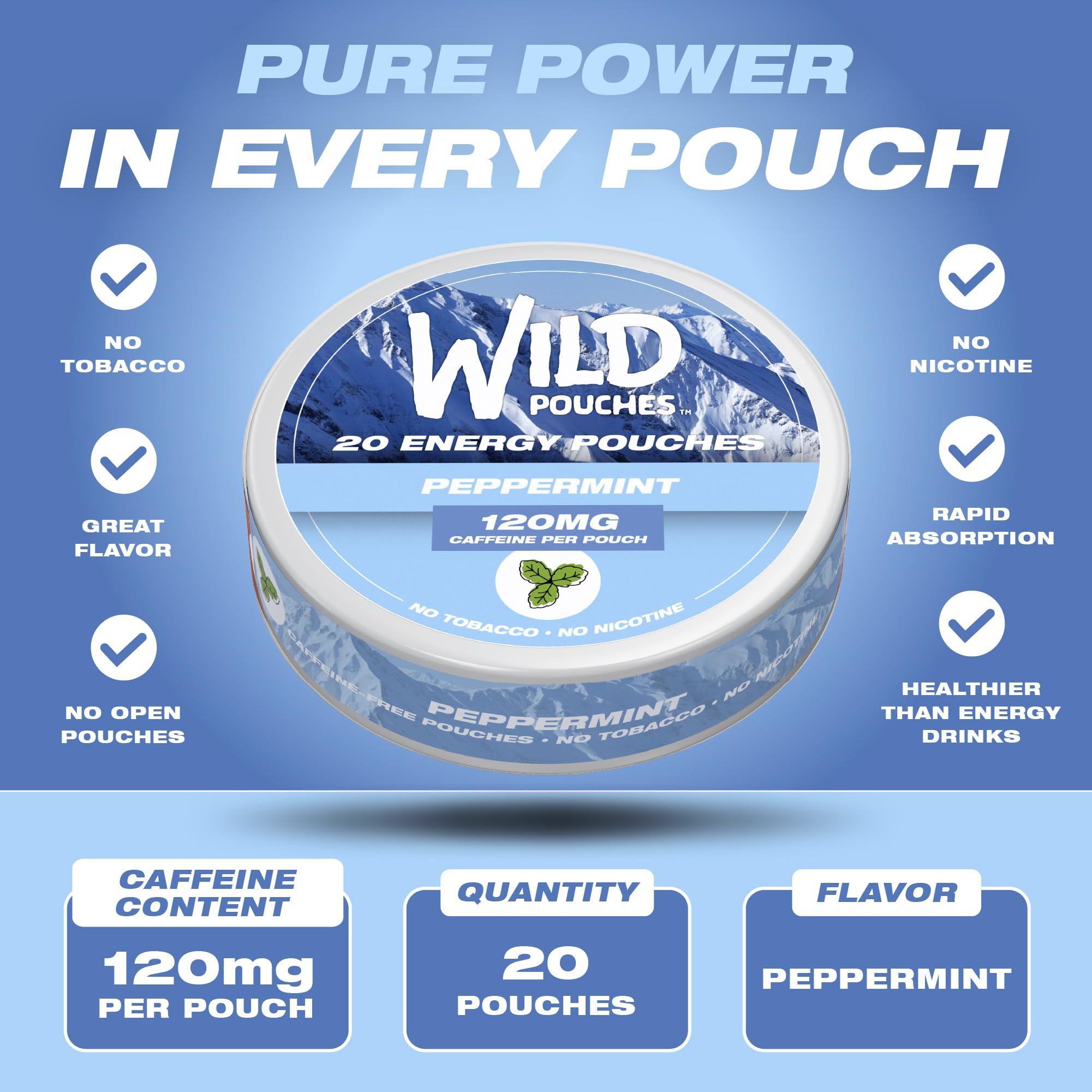 Wild Pouches 120mg caffeine pouch mimics a double espresso.