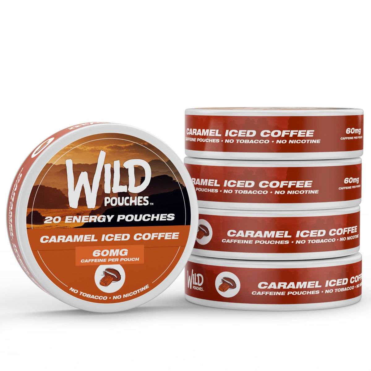 Wild Pouches caramel coffee pouch with caramel aroma for on-the-go energy.