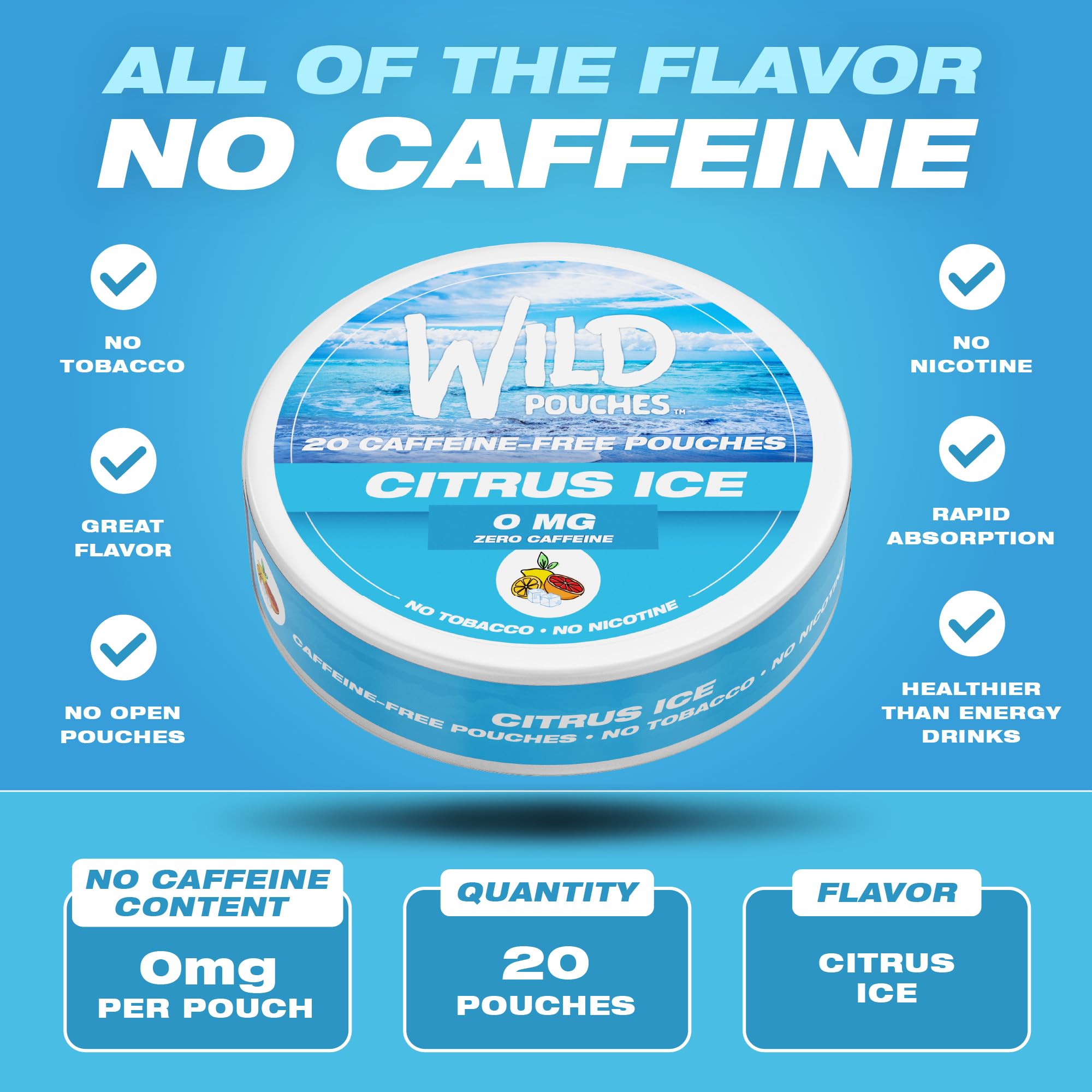 Wild Pouches Citrus Ice five-pack in hand for quick flavor