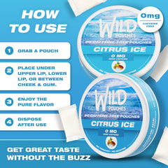 Wild Pouches No caffeine and No nicotine label on the can