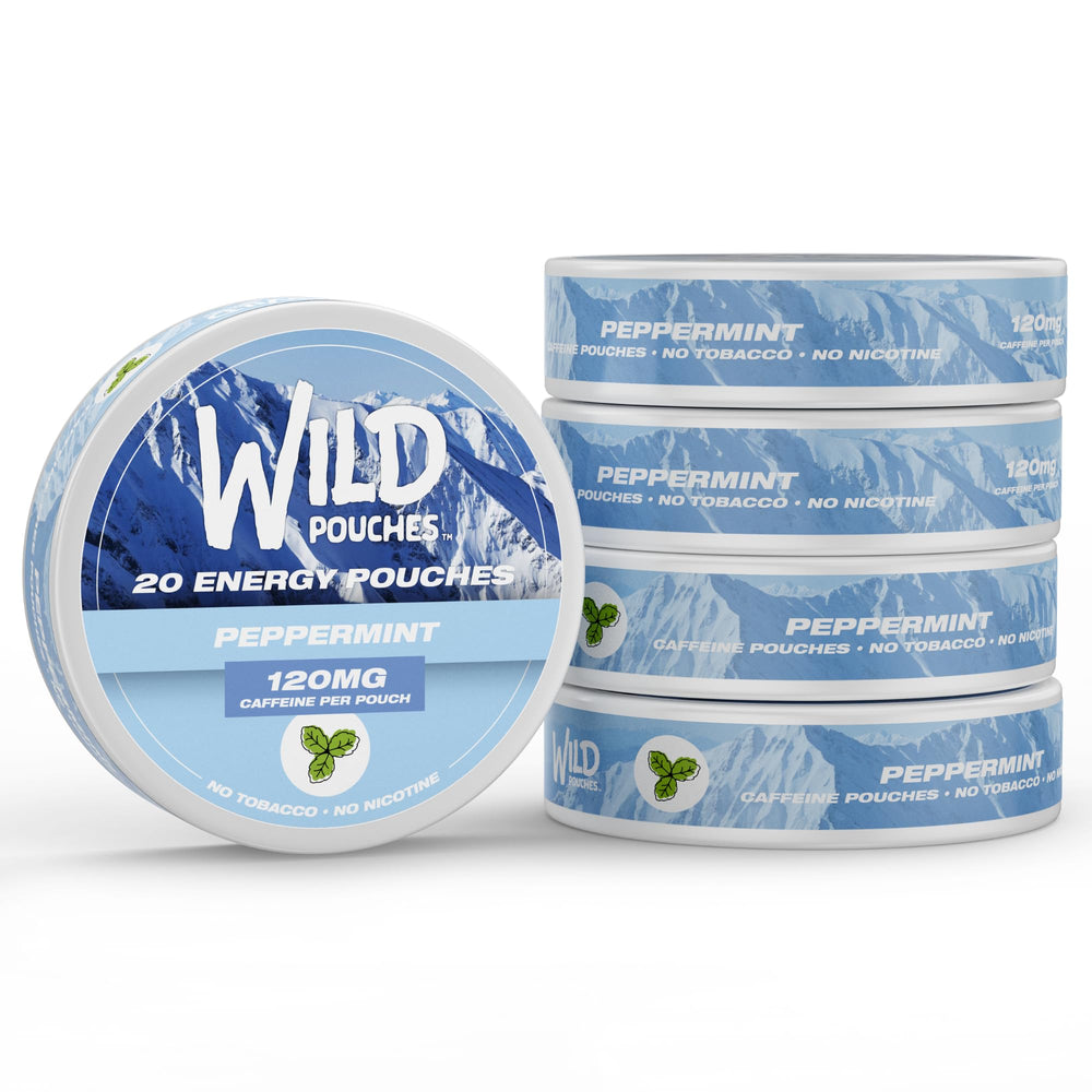Wild Pouches peppermint energy pouch for a refreshing alertness boost.