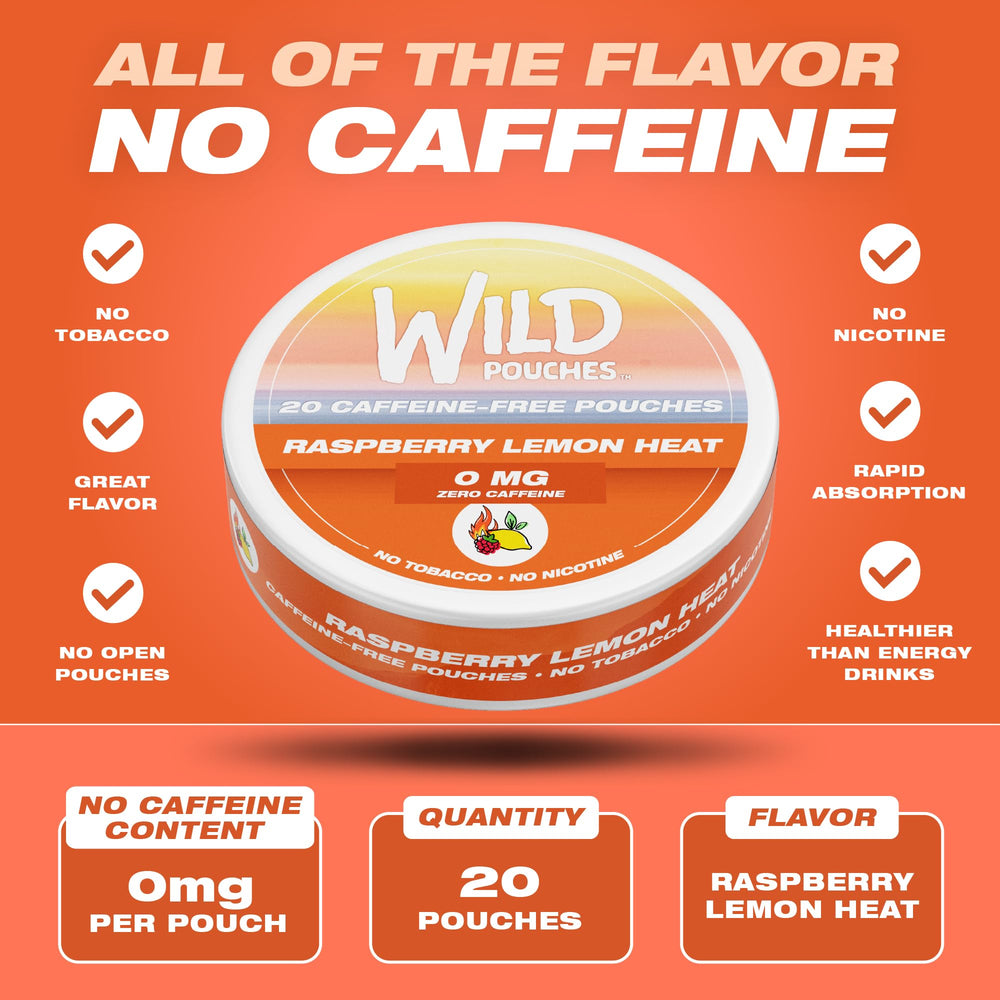 Close-up of Wild Pouches Raspberry Lemon Heat pouch showing smooth mouthfeel