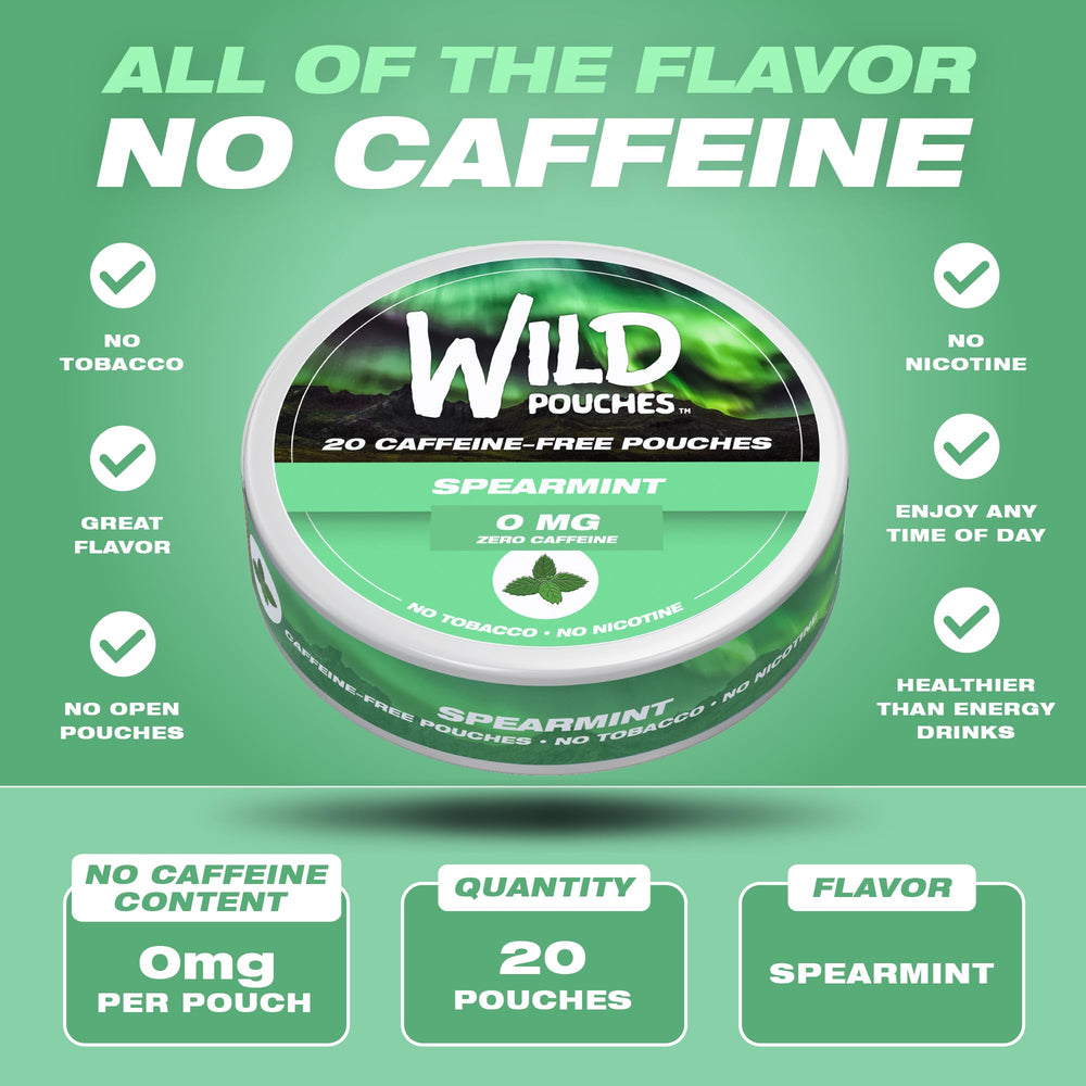 Wild Pouches Spearmint 0mg single can for nicotine-free convenience.