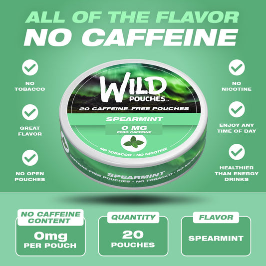 Wild Pouches Spearmint 0mg single can for nicotine-free convenience.