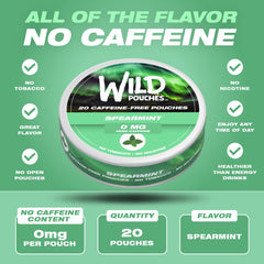 Wild Pouches Spearmint 0mg single can for nicotine-free convenience.