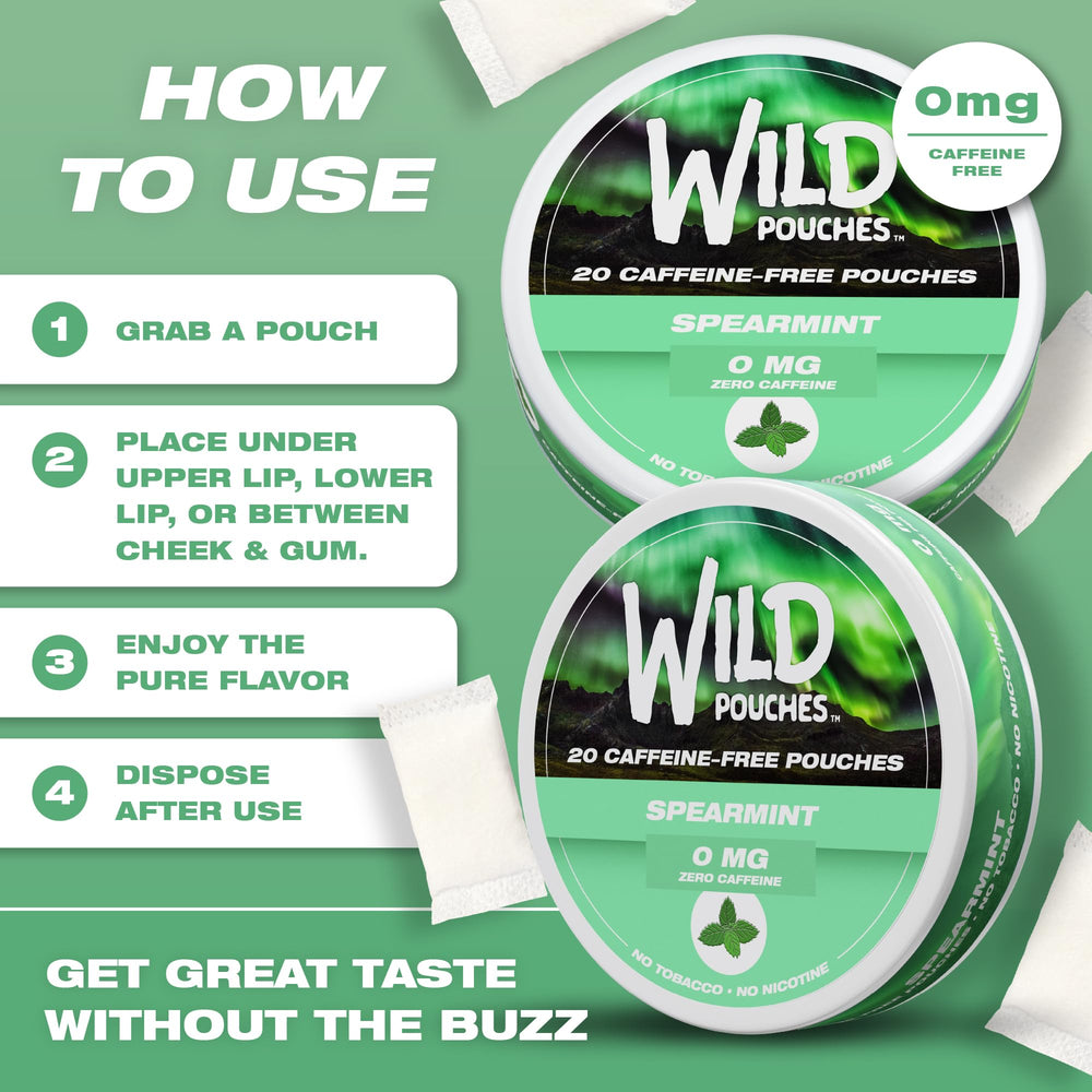 Wild Pouches Spearmint mockup usage for daily mint ritual.