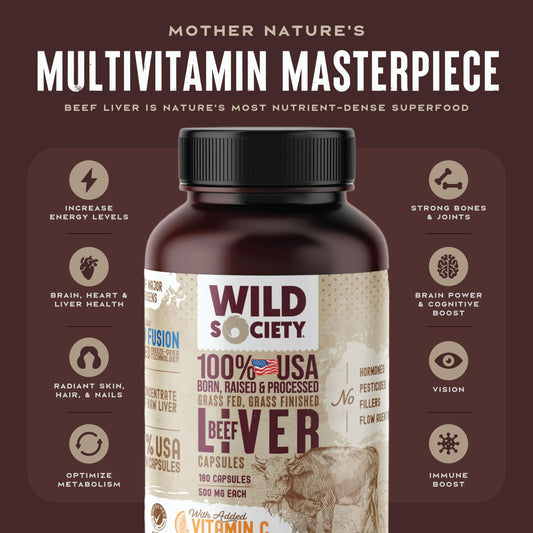 WILD SOCIETY beef liver capsules for daily nourishment and vitality