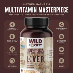 WILD SOCIETY beef liver capsules for daily nourishment and vitality