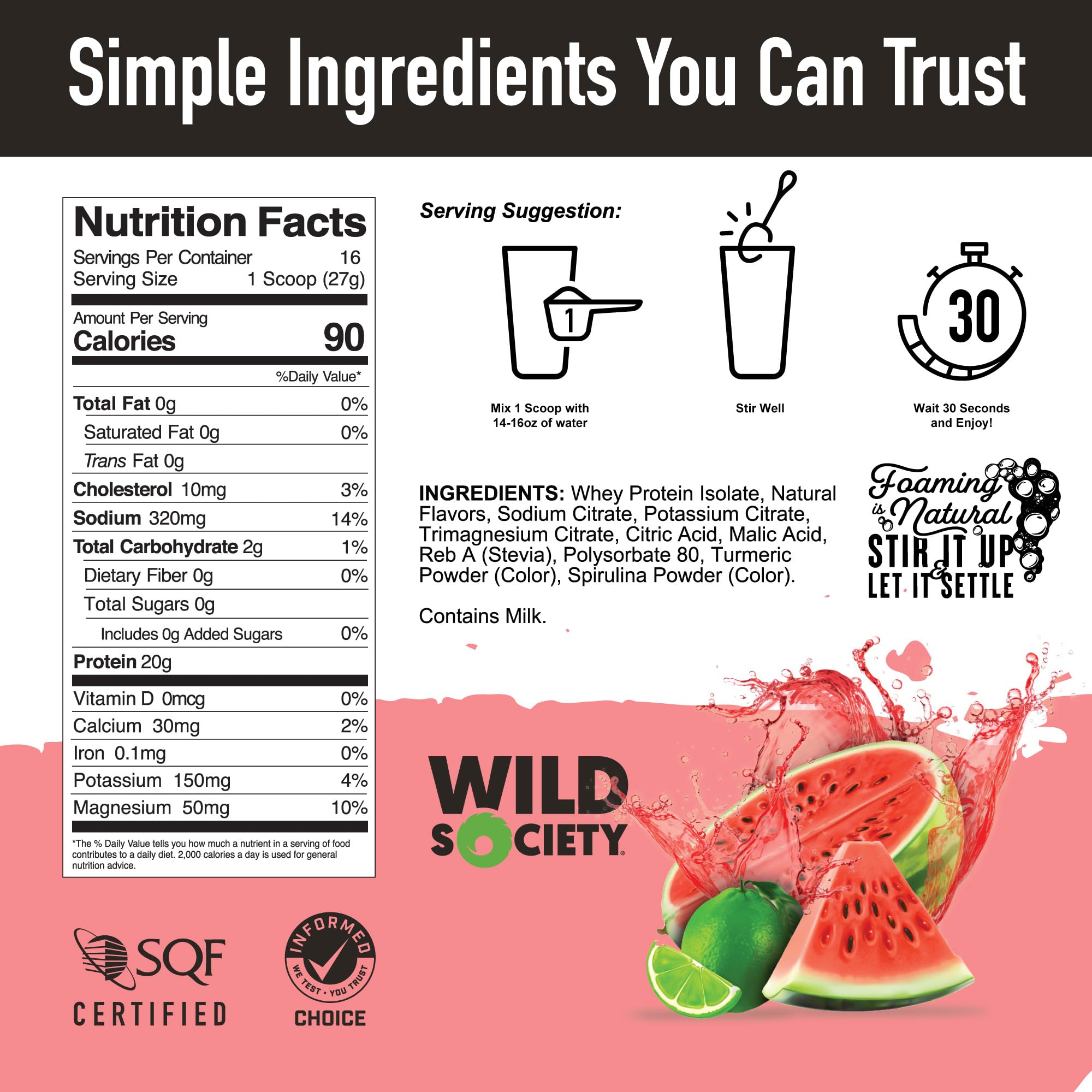 WILD SOCIETY Clear Protein Electrolytes bottle emphasizes fast hydration and muscle recovery support.