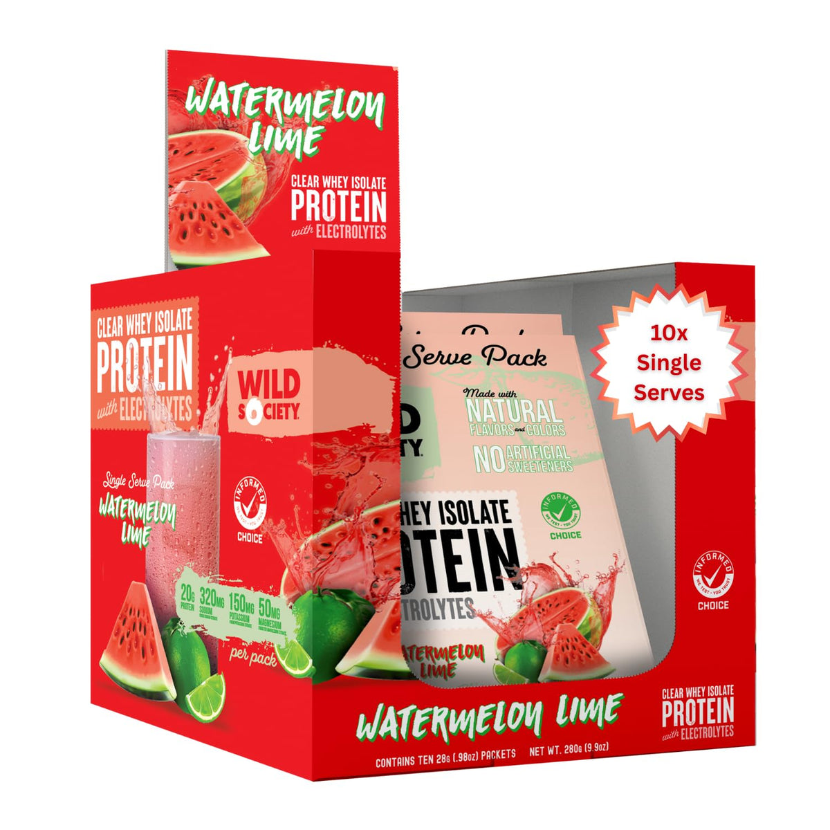 Wild Society Clear Whey Packaging shows a portable, electrolytes-enhanced protein option for recovery