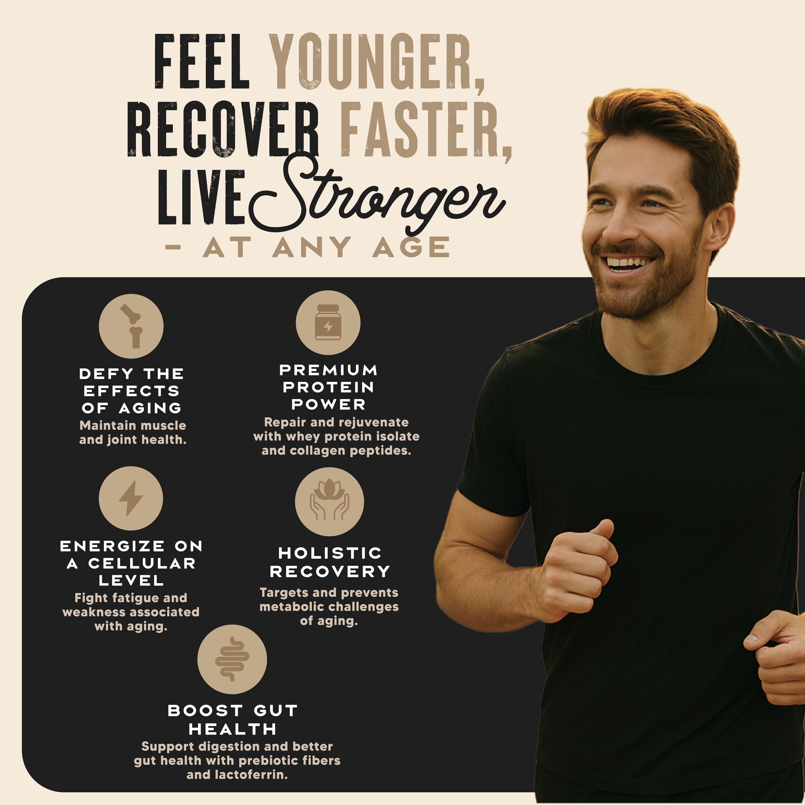Wild Society Longevity Shake dry powder scoop ready for quick preparation.