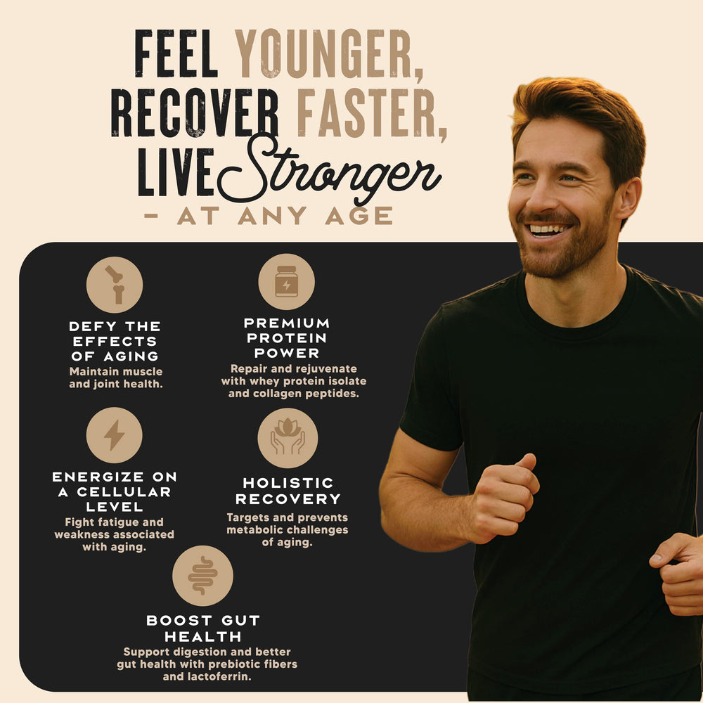Wild Society Longevity Shake dry powder scoop ready for quick preparation.