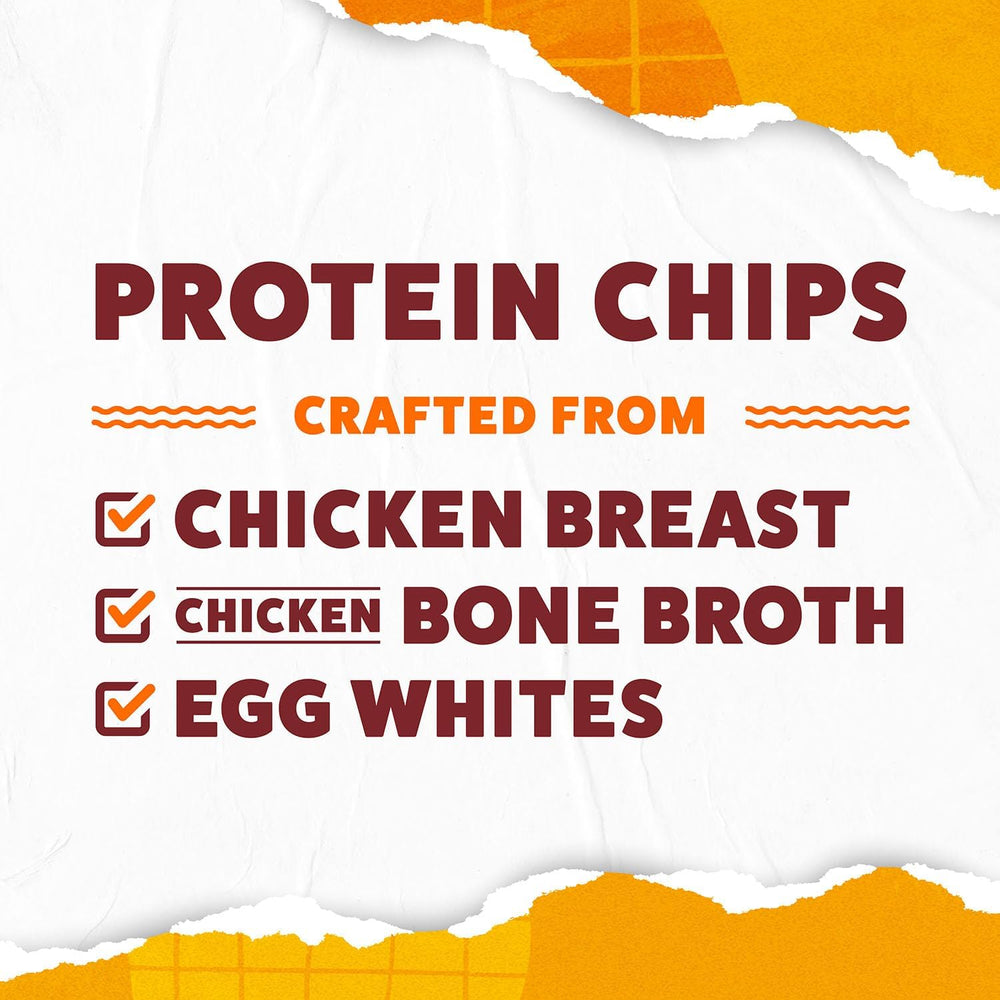 WILDE chips crafted from chicken breast, egg whites, and bone broth