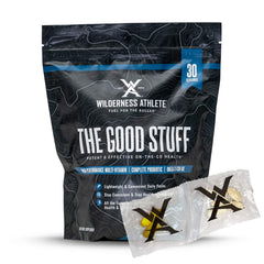 Wilderness Athlete daily vitamin pack bottle for on-the-go nutrition.