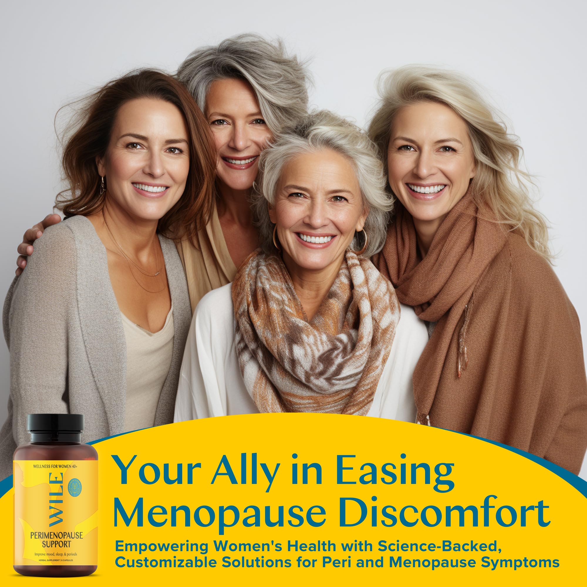 WILE Menopause sleep support scene with soft bedding for restful nights.