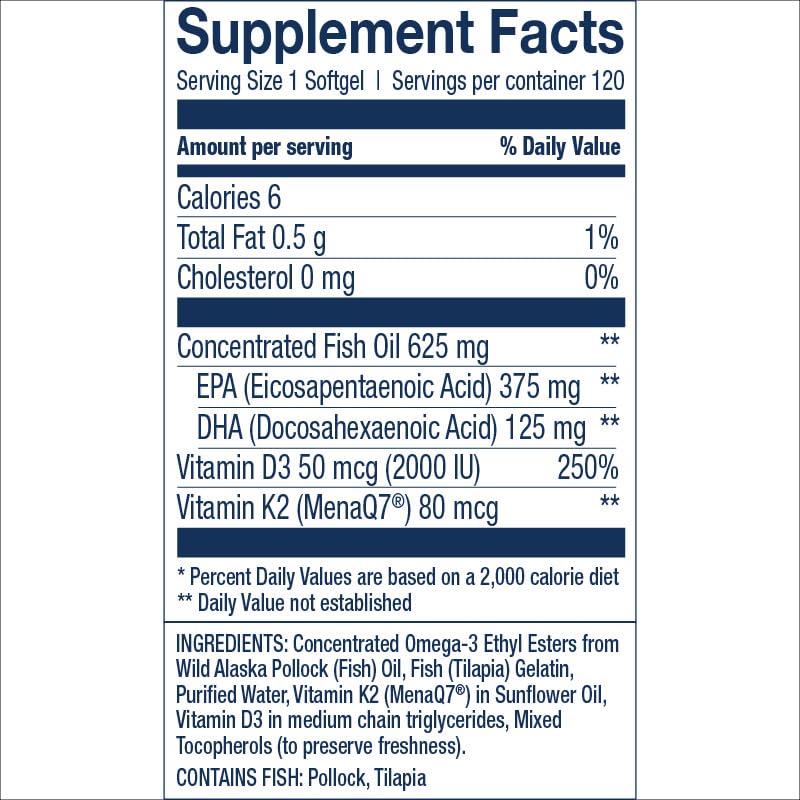 Closeup of Wiley's Finest omega-3 softgels for easy daily intake